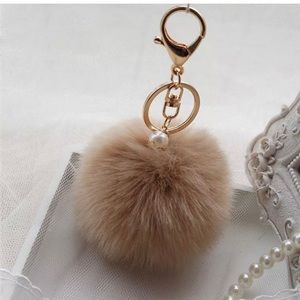 ❤️ Coffee Pom Pom ❤️ Purse Charm / Keychain